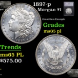 1897-p Morgan Dollar $1 Graded ms65 pl BY SEGS