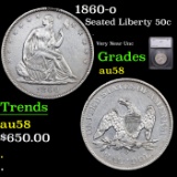 1860-o Seated Half Dollar 50c Graded au58 BY SEGS