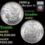 1890-p Morgan Dollar $1 Graded ms64+ BY SEGS