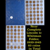 Near Complete Lincoln 1c Whitman Folder, 1920-1945 63 coins in Total