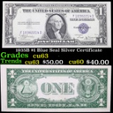 1935B $1 Blue Seal Silver Certificate Grades Select CU