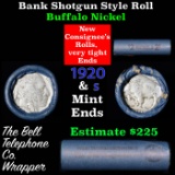 Buffalo Nickel Shotgun Roll in Old Bank Style 'Bell Telephone'  Wrapper 1920 &s Mint Ends Grades