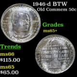 1946-d BTW Old Commem Half Dollar 50c Grades GEM+ Unc
