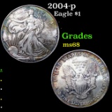 2004-p Silver Eagle Dollar $1 Grades GEM+++ Unc