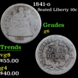 1841-o Seated Liberty Dime 10c Grades g+