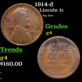 1914-d Lincoln Cent 1c Grades g, good