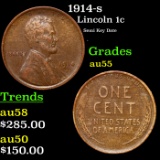 1914-s Lincoln Cent 1c Grades Choice AU