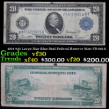 1914 $20 Large Size Blue Seal Federal Reserve Note FR-987A Grades vf++