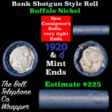 Buffalo Nickel Shotgun Roll in Old Bank Style 'Bell Telephone'  Wrapper 1920 &d Mint Ends Grades