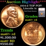 ***Auction Highlight*** 1954-d Lincoln Cent TOP POP! 1c Graded ms67+ rd By SEGS (fc)