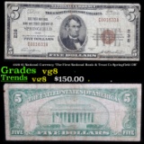 1929 $5 National Currency 'The First National Bank & Trust Co Springfield OH' Grades vg, very good