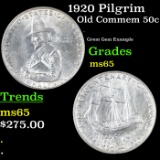 1920 Pilgrim Old Commem Half Dollar 50c Grades GEM Unc