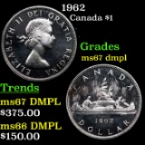 1962 Canada Dollar $1 Grades GEM++ DMPL