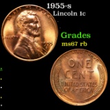 1955-s Lincoln Cent 1c Grades GEM++ Unc RB
