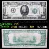 1928 $20 Green Seal Federal Reserve Note Redeemable In Gold (Cleveland, OH) Grades f+