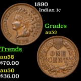 1890 Indian Cent 1c Grades Select AU