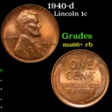 1940-d Lincoln Cent 1c Grades GEM++ RB