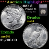 ***Auction Highlight*** 1927-d Peace Dollar $1 Graded ms64 BY SEGS (fc)
