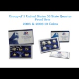 Group of 2 2005-2006 United States Quarters Proof Set - 10 pc set - Low Mintage