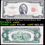 1953B $2 Red Seal United States Note Grades Select CU