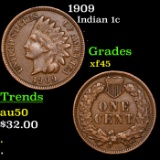 1909 Indian Cent 1c Grades xf+