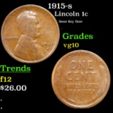 1915-s Lincoln Cent 1c Grades vg+
