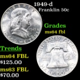 1949-d Franklin Half Dollar 50c Grades Choice Unc FBL