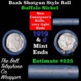 Buffalo Nickel Shotgun Roll in Old Bank Style 'Bell Telephone'  Wrapper 1919 &d Mint Ends Grades