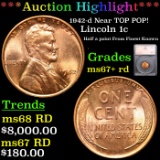 ***Auction Highlight*** 1942-d Lincoln Cent Near TOP POP! 1c Graded ms67+ rd By SEGS (fc)