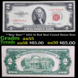 **Star Note** 1953 $2 Red Seal United States Note Grades Choice AU