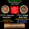 Mixed small cents 1c orig shotgun roll, 1919-D Wheat Cent, 1891 Indian Cent other end, Brinks Wrappe