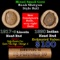 Mixed small cents 1c orig shotgun roll, 1917-S Wheat Cent, 1890 Indian Cent other end, Brinks Wrappe