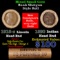 Mixed small cents 1c orig shotgun roll, 1918-S Wheat Cent, 1890 Indian Cent other end, Brinks Wrappe