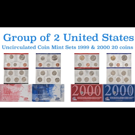 Group of 2 United States Mint Proof Sets 1999-2000 40 coins