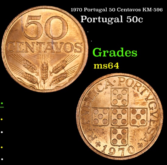 1970 Portugal 50 Centavos KM-596 Grades Choice Unc