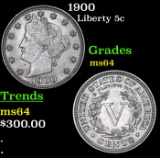 1900 Liberty Nickel 5c Grades Choice Unc