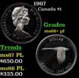 1967 Canada Dollar $1 Grades GEM++ PL