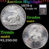 ***Auction Highlight*** 1878-s Trade Dollar $1 Graded ms64 BY SEGS (fc)