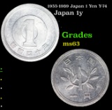 1955-1989 Japan 1 Yen Y-74 Grades Select Unc