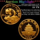 ***Auction Highlight*** 1999 China Gold Panda 1/4 OZ GOLD 25 YUAN LARGE DATE Plain 1 (fc)