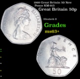 1969 Great Britain 50 New Pence KM-913 Grades Select+ Unc