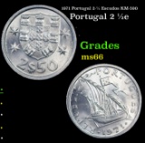 1971 Portugal 2-1/2 Escudos KM-590 Grades GEM+ Unc