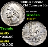 1936-s Boone Old Commem Half Dollar 50c Grades Choice+ Unc