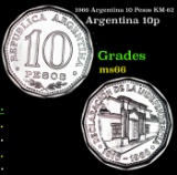1966 Argentina 10 Pesos KM-62 Grades GEM+ Unc