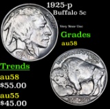 1925-p Buffalo Nickel 5c Grades Choice AU/BU Slider