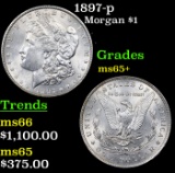 1897-p Morgan Dollar $1 Graded ms65+ By SEGS
