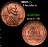 1953-p Lincoln Cent 1c Grades Gem+ Unc RB