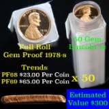Proof Lincoln 1c roll, 1978-s 50 pcs