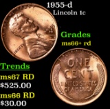 1955-d Lincoln Cent 1c Grades GEM++ RD