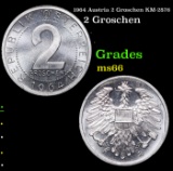 1964 Austria 2 Groschen KM-2876 Grades GEM+ Unc